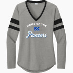 Simon Kenton Pioneers <span class="pdp-name-mascot">Simon Kenton Pioneers</span> Sport-Tek Women's Halftime Stripe Long-Sleeve V-Neck T-Shirt Front Thumbnail