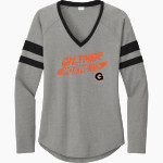 Giltner Hornets <span class="pdp-name-mascot">Giltner Hornets</span> Sport-Tek Women's Halftime Stripe Long-Sleeve V-Neck T-Shirt Front Thumbnail