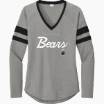 Paideia High Bears <span class="pdp-name-mascot">Paideia High School Bears</span> Sport-Tek Women's Halftime Stripe Long-Sleeve V-Neck T-Shirt Front Thumbnail