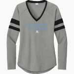 Atlanta Smart Academy Blue Angels <span class="pdp-name-mascot">Atlanta Smart Academy Blue Angels</span> Sport-Tek Women's Halftime Stripe Long-Sleeve V-Neck T-Shirt Front Thumbnail