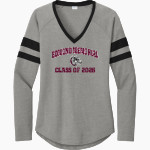 EDMOND MEMORIAL HIGH SCHOOL BULLDOGS <span class="pdp-name-mascot">EDMOND MEMORIAL BULLDOGS</span> Sport-Tek Women's Halftime Stripe Long-Sleeve V-Neck T-Shirt Front Thumbnail