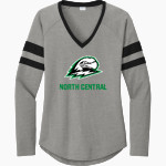 North Central Thunderbirds <span class="pdp-name-mascot">North Central Thunderbirds</span> Sport-Tek Women's Halftime Stripe Long-Sleeve V-Neck T-Shirt Front Thumbnail
