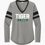 Westridge Tigers <span class="pdp-name-mascot">Westridge Tigers</span> Sport-Tek Women's Halftime Stripe Long-Sleeve V-Neck T-Shirt Front Thumbnail