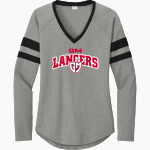 GENERAL MCLANE HIGH SCHOOL LANCERS <span class="pdp-name-mascot">GENERAL MCLANE LANCERS</span> Sport-Tek Women's Halftime Stripe Long-Sleeve V-Neck T-Shirt Front Thumbnail