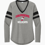INDEPENDENCE HIGH SCHOOL WILDCATS <span class="pdp-name-mascot">INDEPENDENCE WILDCATS</span> Sport-Tek Women's Halftime Stripe Long-Sleeve V-Neck T-Shirt Front Thumbnail