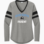 Cedar Bluffs Wildcats <span class="pdp-name-mascot">Cedar Bluffs Wildcats</span> Sport-Tek Women's Halftime Stripe Long-Sleeve V-Neck T-Shirt Front Thumbnail