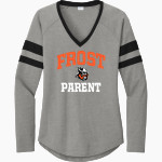 Frost Vikings <span class="pdp-name-mascot">Frost Vikings</span> Sport-Tek Women's Halftime Stripe Long-Sleeve V-Neck T-Shirt Front Thumbnail