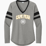 Cape Fear Colts <span class="pdp-name-mascot">Cape Fear Colts</span> Sport-Tek Women's Halftime Stripe Long-Sleeve V-Neck T-Shirt Front Thumbnail
