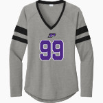 Plano Reapers <span class="pdp-name-mascot">Plano Reapers</span> Sport-Tek Women's Halftime Stripe Long-Sleeve V-Neck T-Shirt Front Thumbnail