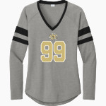 APACHE JUNCTION HIGH SCHOOL PROSPECTORS Sport-Tek Women's Halftime Stripe Long-Sleeve V-Neck T-Shirt Front Thumbnail