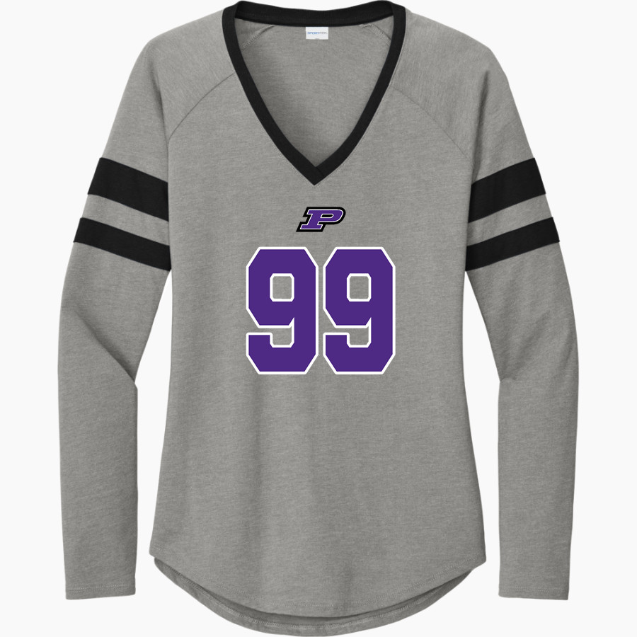 Plano Reapers <span class="pdp-name-mascot">Plano Reapers</span> Sport-Tek Women's Halftime Stripe Long-Sleeve V-Neck T-Shirt