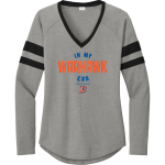 Bloomfield Warhawks <span class="pdp-name-mascot">Bloomfield Warhawks</span> Sport-Tek Women's Halftime Stripe Long-Sleeve V-Neck T-Shirt Front Thumbnail