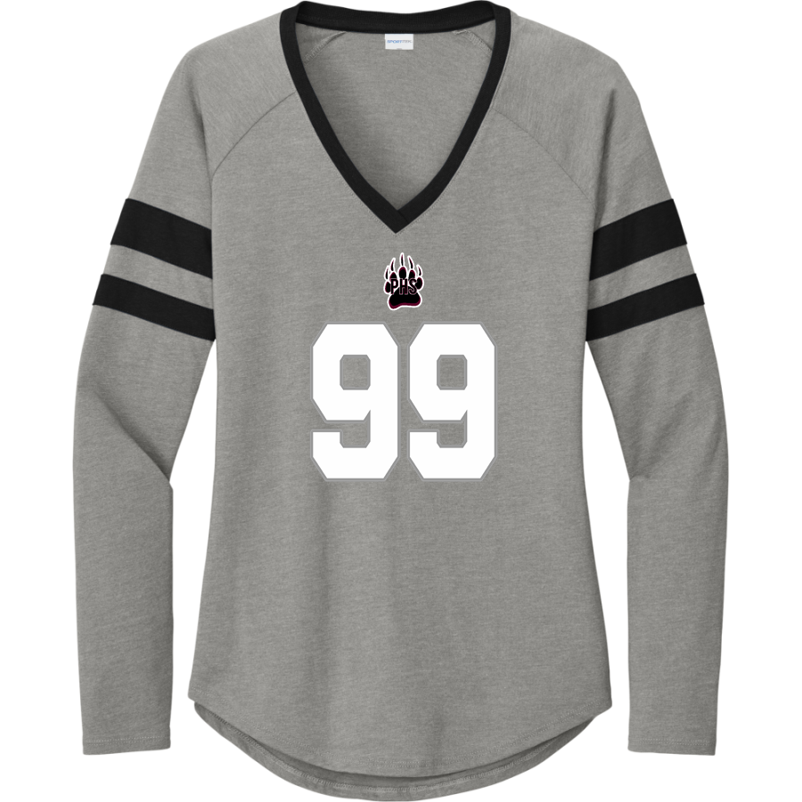 Paideia High Bears <span class="pdp-name-mascot">Paideia High School Bears</span> Sport-Tek Women's Halftime Stripe Long-Sleeve V-Neck T-Shirt