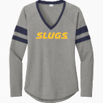 UC Santa Cruz Banana Slugs Sport-Tek Women's Halftime Stripe Long-Sleeve V-Neck T-Shirt Front Thumbnail