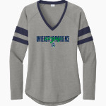 University of Providence Argos <span class="pdp-name-mascot">University of Providence Argos</span> Sport-Tek Women's Halftime Stripe Long-Sleeve V-Neck T-Shirt Front Thumbnail