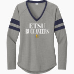 East Tennessee State University Buccaneers <span class="pdp-name-mascot">ETSU Buccaneers</span> Sport-Tek Women's Halftime Stripe Long-Sleeve V-Neck T-Shirt Front Thumbnail