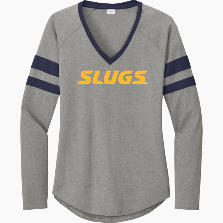 UC Santa Cruz Banana Slugs Sport-Tek Women's Halftime Stripe Long-Sleeve V-Neck T-Shirt