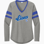 Harding Academy Lions <span class="pdp-name-mascot">Harding Academy</span> Sport-Tek Women's Halftime Stripe Long-Sleeve V-Neck T-Shirt Front Thumbnail