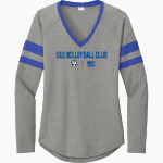 915 Volleyball Club 915 Volleyball Club <span class="pdp-name-mascot">915 Volleyball Club</span> Sport-Tek Women's Halftime Stripe Long-Sleeve V-Neck T-Shirt Front Thumbnail