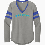 IDEA Academy Health Professions <span class="pdp-name-mascot">IDEA Academy Health Professions</span> Sport-Tek Women's Halftime Stripe Long-Sleeve V-Neck T-Shirt Front Thumbnail