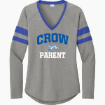 Crow Tigers <span class="pdp-name-mascot">Crow Middle School Tigers</span> Sport-Tek Women's Halftime Stripe Long-Sleeve V-Neck T-Shirt Front Thumbnail