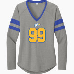 Northwest University Eagles Online Store <span class="pdp-name-mascot">Northwest Eagles</span> Sport-Tek Women's Halftime Stripe Long-Sleeve V-Neck T-Shirt Front Thumbnail