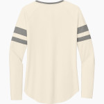 Bishop Noll Warriors Sport-Tek Women's Halftime Stripe Long-Sleeve V-Neck T-Shirt Back Thumbnail