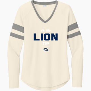 Sport-Tek Women's Halftime Stripe Long-Sleeve V-Neck T-Shirt