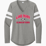 Lake Mary Rams <span class="pdp-name-mascot">Lake Mary Rams</span> Sport-Tek Women's Halftime Stripe Long-Sleeve V-Neck T-Shirt Front Thumbnail