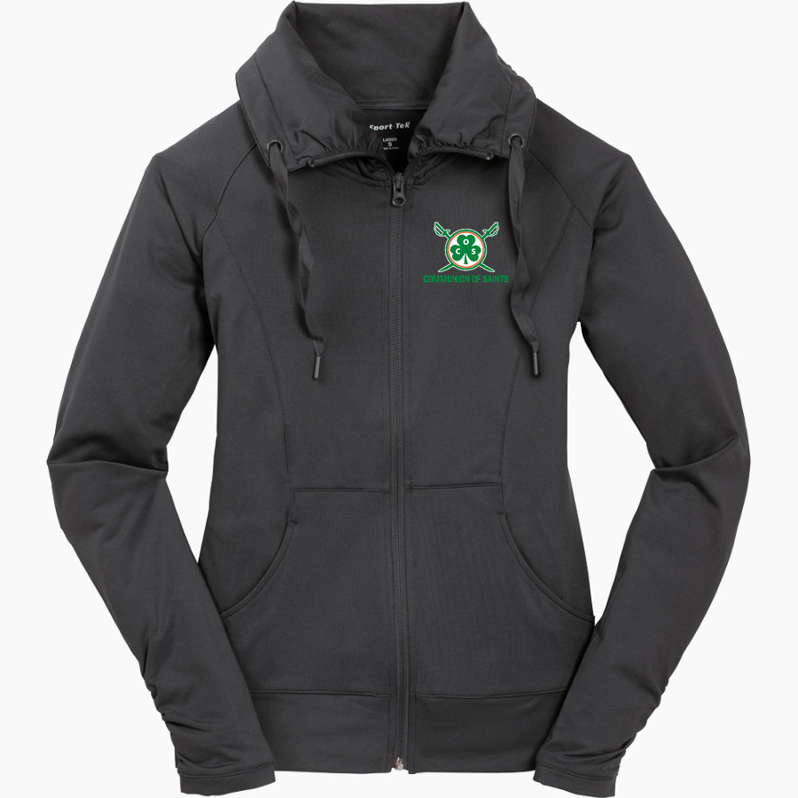 Communion of Saints School Sabres official sideline store <span class="pdp-name-mascot">Communion of Saints School Sabres</span> Sport-Tek Women's Sport-Wick Stretch Full-Zip Jacket