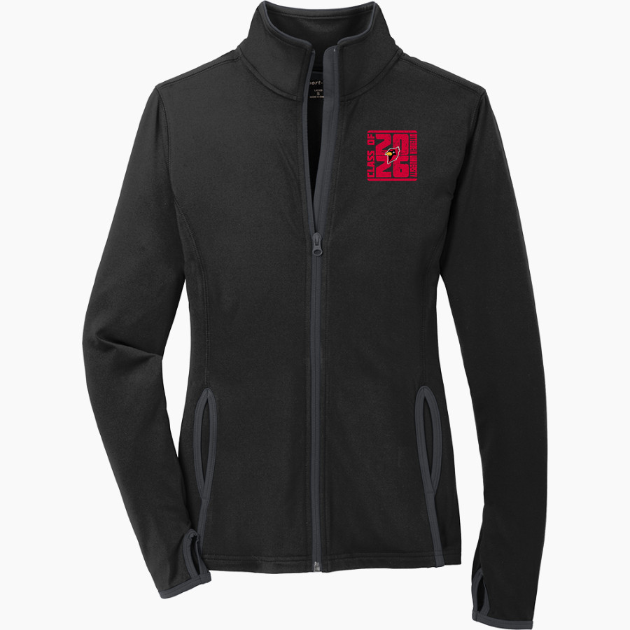 Otterbein University Cardinals Sport-Tek Women's Sport-Wick Stretch Contrast Full-Zip Jacket