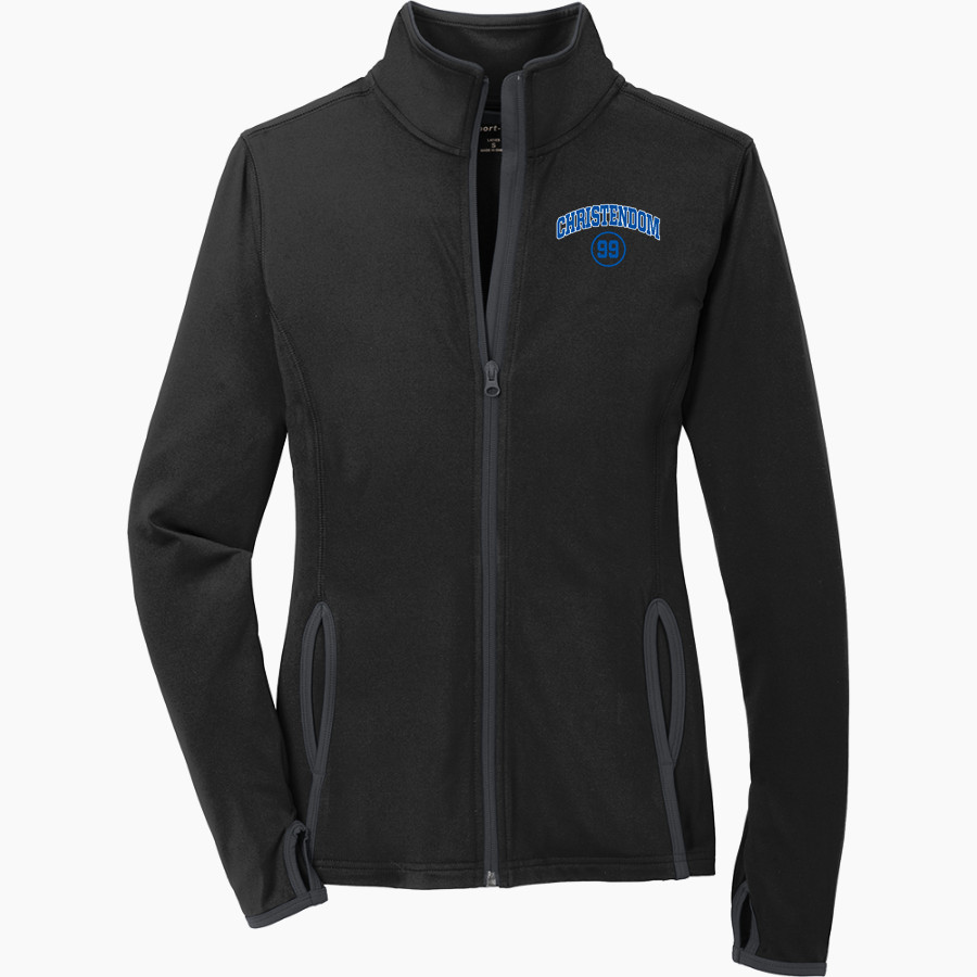 Christendom College Online Store <span class="pdp-name-mascot">Christendom College Crusaders</span> Sport-Tek Women's Sport-Wick Stretch Contrast Full-Zip Jacket