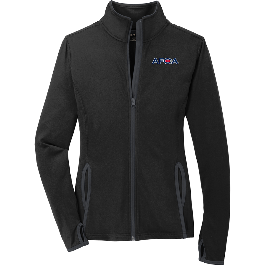 AFCA <span class="pdp-name-mascot">Afca Texas</span> Sport-Tek Women's Sport-Wick Stretch Contrast Full-Zip Jacket
