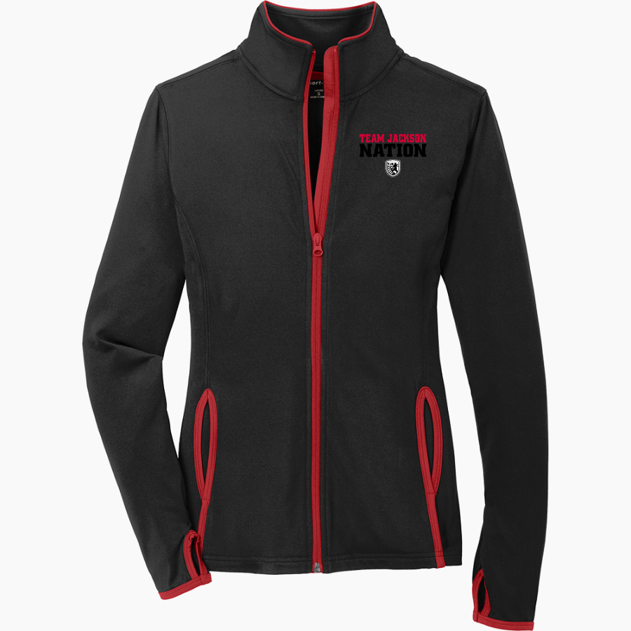 Team Jackson Kicking Online Store <span class="pdp-name-mascot">Team Jackson Kicking</span> Sport-Tek Women's Sport-Wick Stretch Contrast Full-Zip Jacket