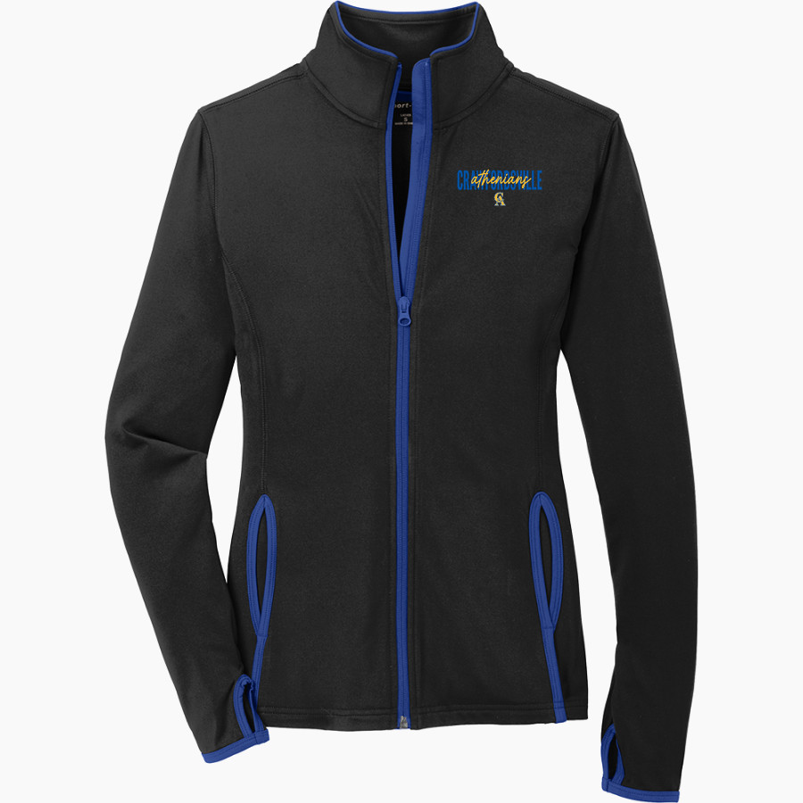 CRAWFORDSVILLE HIGH SCHOOL ATHENIANS Sport-Tek Women's Sport-Wick Stretch Contrast Full-Zip Jacket
