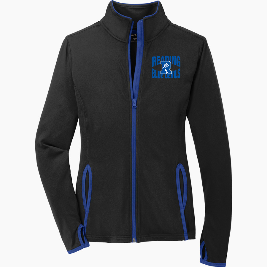 READING SENIOR HIGH SCHOOL BLUE DEVILS <span class="pdp-name-mascot">READING BLUE DEVILS</span> Sport-Tek Women's Sport-Wick Stretch Contrast Full-Zip Jacket