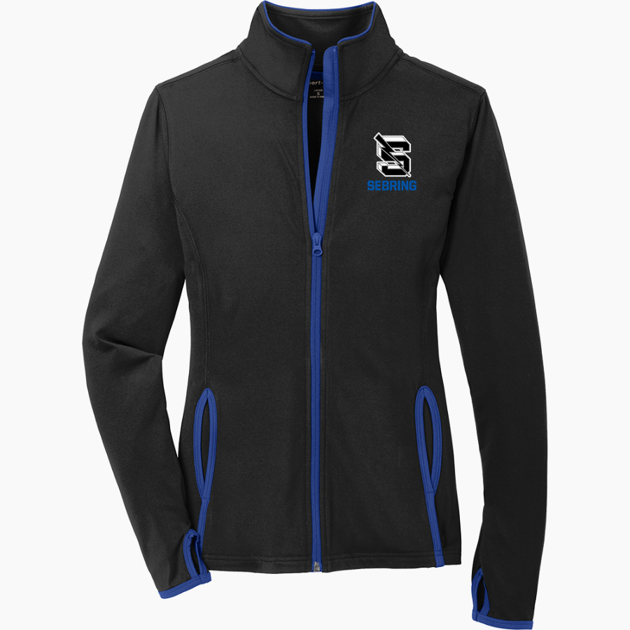 SEBRING HIGH SCHOOL BLUE STREAKS <span class="pdp-name-mascot">SEBRING BLUE STREAKS</span> Sport-Tek Women's Sport-Wick Stretch Contrast Full-Zip Jacket