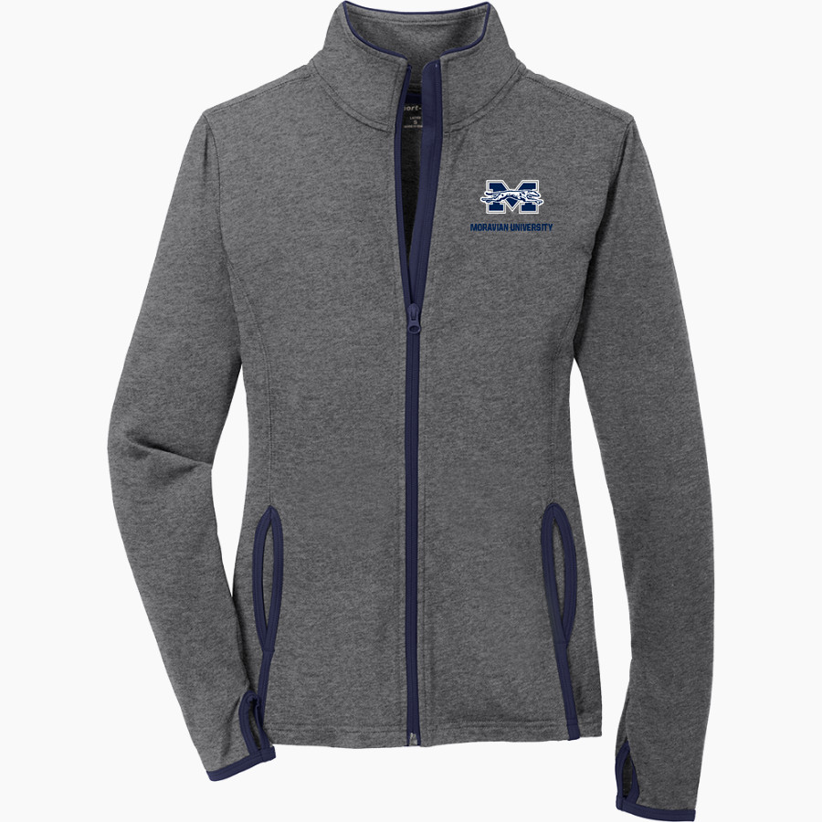 Moravian University Greyhounds <span class="pdp-name-mascot">Moravian University Greyhounds</span> Sport-Tek Women's Sport-Wick Stretch Contrast Full-Zip Jacket