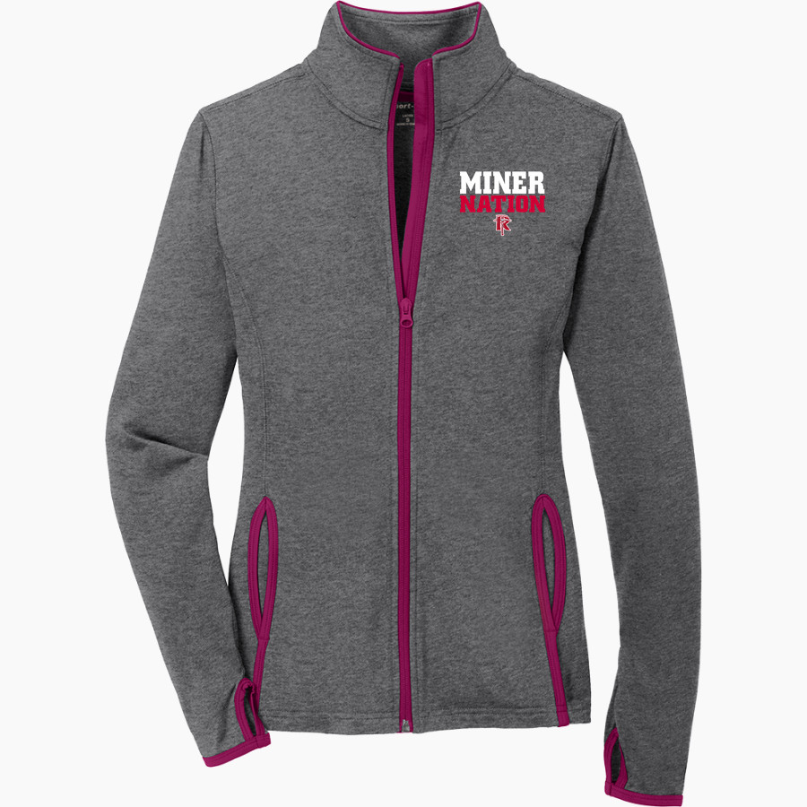 Red Top Miners Sport-Tek Women's Sport-Wick Stretch Contrast Full-Zip Jacket