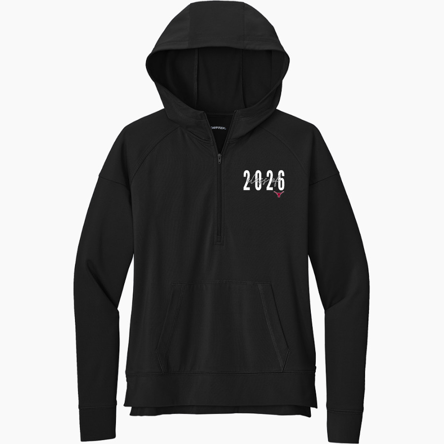 Lambert Longhorns <span class="pdp-name-mascot">Lambert Longhorns</span> Sport-Tek Women's Sport Wicking Stretch 1/2 Zip Hoodie