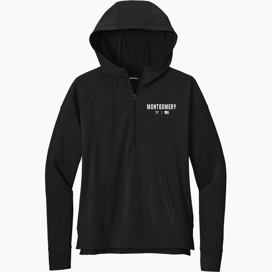 Montgomery Vikings Sport-Tek Women's Sport Wicking Stretch 1/2 Zip Hoodie