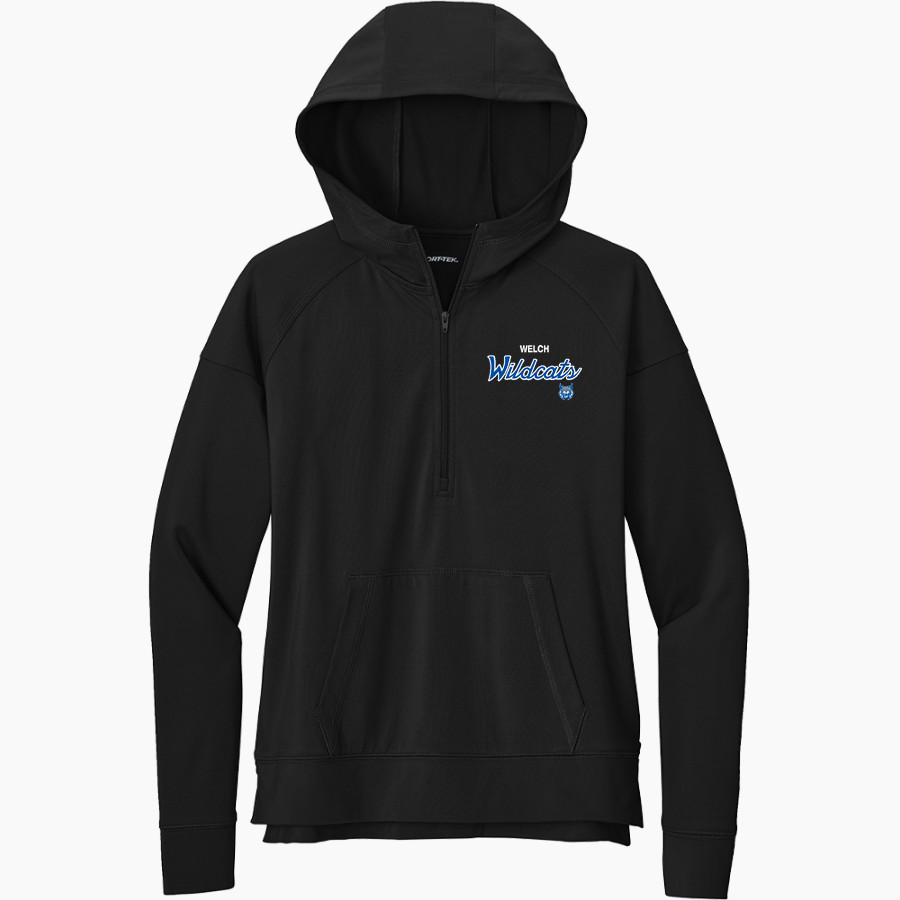 WELCH HIGH SCHOOL WILDCATS Sport-Tek Women's Sport Wicking Stretch 1/2 Zip Hoodie