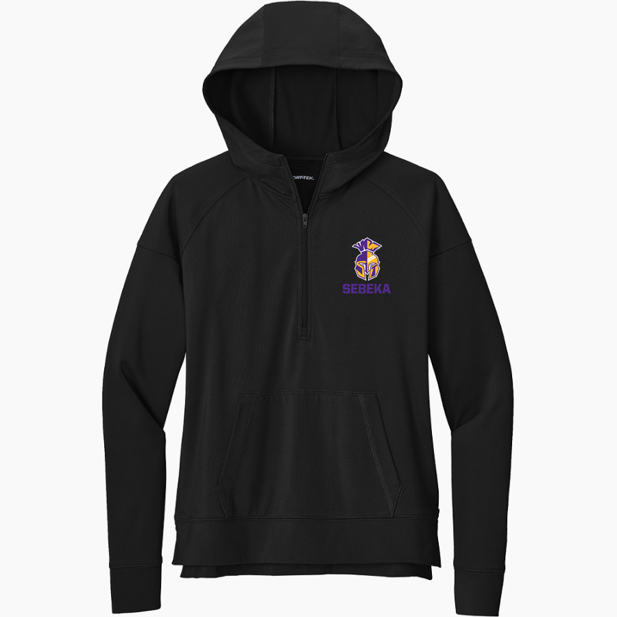 SEBEKA HIGH SCHOOL Trojans Online Store <span class="pdp-name-mascot">SEBEKA TROJANS</span> Sport-Tek Women's Sport Wicking Stretch 1/2 Zip Hoodie