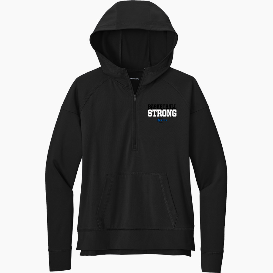 Strong Quality Basketball Association Basketball Sport-Tek Women's Sport Wicking Stretch 1/2 Zip Hoodie