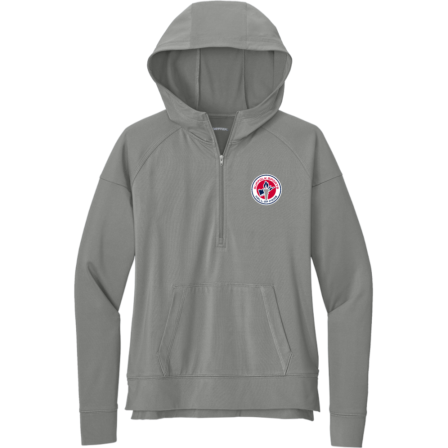 Suffolk Sports Hall Of Fame <span class="pdp-name-mascot">Suffolk Sports Hall Of Fame</span> Sport-Tek Women's Sport Wicking Stretch 1/2 Zip Hoodie
