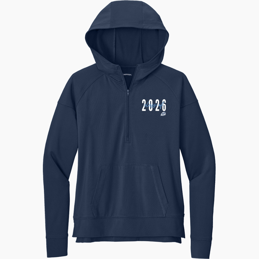 REAVIS HIGH SCHOOL RAMS Sport-Tek Women's Sport Wicking Stretch 1/2 Zip Hoodie