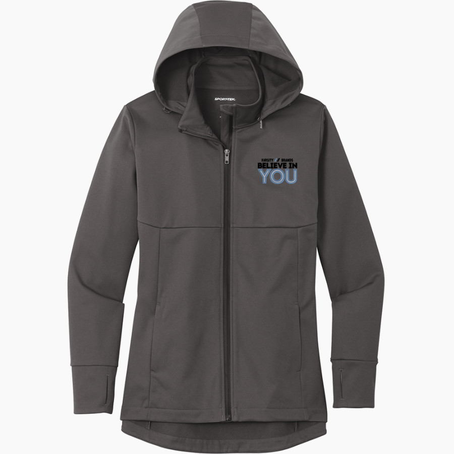 Believe In You Sport-Tek Women's Hooded Soft Shell Jacket