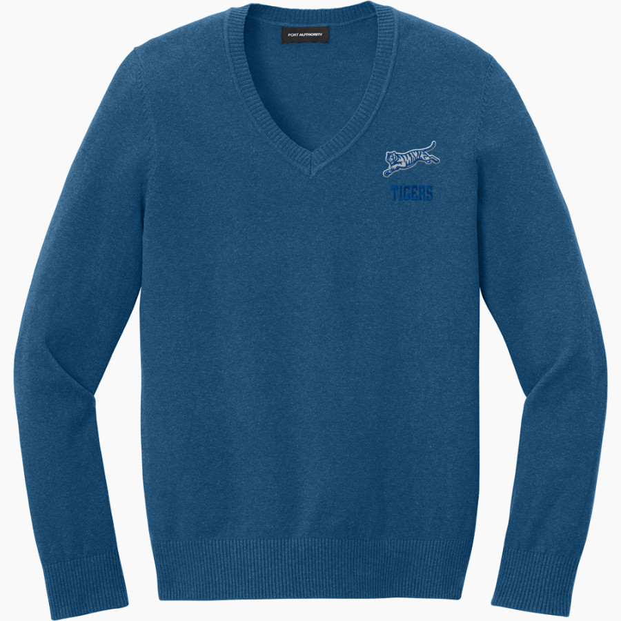 Crow Tigers Port Authority Women's Easy Care V-Neck Sweater