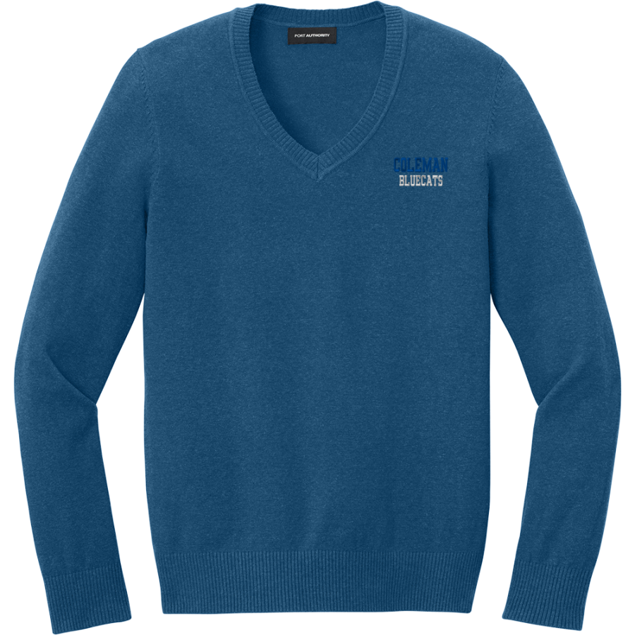 COLEMAN HIGH SCHOOL BLUECATS <span class="pdp-name-mascot">COLEMAN BLUECATS</span> Port Authority Women's Easy Care V-Neck Sweater