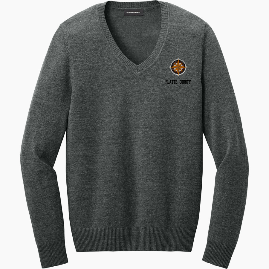 PLATTE COUNTY HIGH SCHOOL PIRATES <span class="pdp-name-mascot">PLATTE COUNTY PIRATES</span> Port Authority Women's Easy Care V-Neck Sweater
